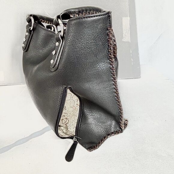 Blazin Roxx Concealed Carry Shoulder Bag Black Faux Leather Western Handbag - Picture 5 of 14